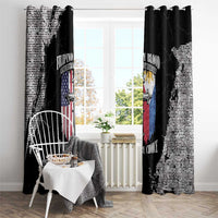 Philippines And USA Window Curtain Grunge Style LT05 - Wonder Print Shop