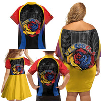 Venezuela Libre Family Matching Off Shoulder Short Dress and Hawaiian Shirt Freedom And National Pride - Wonder Print Shop