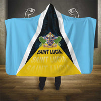 Saint Lucia Hooded Blanket Coat Of Arm With Palm Leaf Pattern