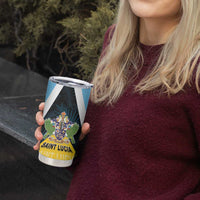 Personalised Saint Lucia Tumbler Cup Coat Of Arm With Palm Leaf Pattern