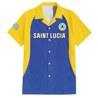 Custom Saint Lucia Football Family Matching Off The Shoulder Long Sleeve Dress and Hawaiian Shirt Sporty Style