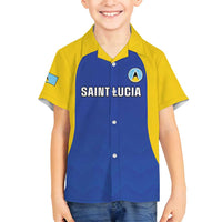 Custom Saint Lucia Football Family Matching Tank Maxi Dress and Hawaiian Shirt Sporty Style
