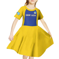 Custom Saint Lucia Football Kid Short Sleeve Dress Sporty Style