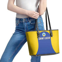 Saint Lucia Football Leather Tote Bag Sporty Style