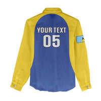 Custom Saint Lucia Football Women Casual Shirt Sporty Style