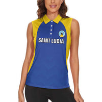 Custom Saint Lucia Football Women Sleeveless Polo Shirt Sporty Style