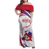 Haiti Family Matching Off Shoulder Maxi Dress and Hawaiian Shirt Men Anpil Chay Pa Lou LT05