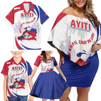 Haiti Family Matching Off Shoulder Short Dress and Hawaiian Shirt Men Anpil Chay Pa Lou LT05
