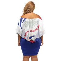 Haiti Family Matching Off Shoulder Short Dress and Hawaiian Shirt Men Anpil Chay Pa Lou LT05