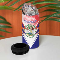 Personalized Belize 501 4 in 1 Can Cooler Tumbler Coat Of Arms