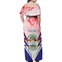 Personalized Belize 501 Family Matching Off Shoulder Maxi Dress and Hawaiian Shirt Coat Of Arms