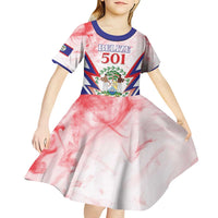 Personalized Belize 501 Kid Short Sleeve Dress Coat Of Arms