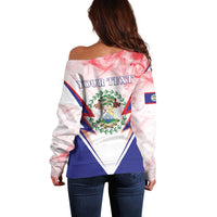 Personalized Belize 501 Off Shoulder Sweater Coat Of Arms