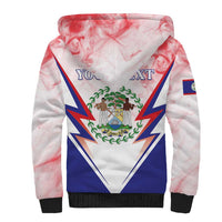 Personalized Belize 501 Sherpa Hoodie Coat Of Arms