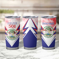 Personalized Belize 501 Tumbler Cup Coat Of Arms