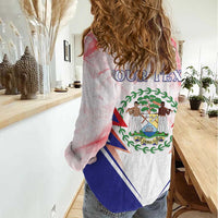 Personalized Belize 501 Women Casual Shirt Coat Of Arms