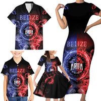 Belize Family Matching Short Sleeve Bodycon Dress and Hawaiian Shirt Unique Style