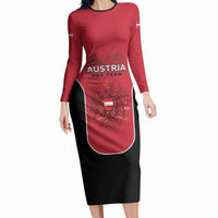 Custom Austria Football 2026 Long Sleeve Bodycon Dress Go Das Team