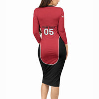 Custom Austria Football 2026 Long Sleeve Bodycon Dress Go Das Team