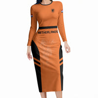 Custom Netherlands Football 2026 Long Sleeve Bodycon Dress Oranje Lion Special Style
