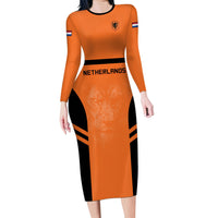 Custom Netherlands Football 2026 Long Sleeve Bodycon Dress Oranje Lion Special Style
