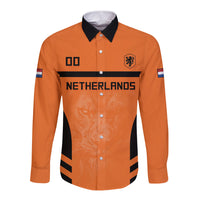 Custom Netherlands Football 2026 Long Sleeve Button Shirt Oranje Lion Special Style