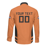 Custom Netherlands Football 2026 Long Sleeve Button Shirt Oranje Lion Special Style