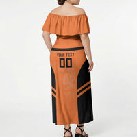 Custom Netherlands Football 2026 Off Shoulder Maxi Dress Oranje Lion Special Style