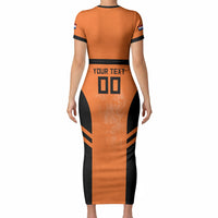 Custom Netherlands Football 2026 Short Sleeve Bodycon Dress Oranje Lion Special Style