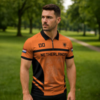 Custom Netherlands Football 2026 Zipper Polo Shirt Oranje Lion Special Style