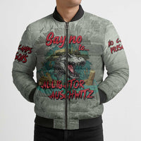 Say No To Alligator Auschwitz Bomber Puffer Jacket - Wonder Print Shop