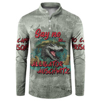 Say No To Alligator Auschwitz Button Sweatshirt - Wonder Print Shop