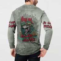 Say No To Alligator Auschwitz Button Sweatshirt - Wonder Print Shop