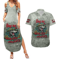 Say No To Alligator Auschwitz Couples Matching Summer Maxi Dress and Hawaiian Shirt - Wonder Print Shop