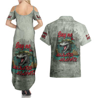 Say No To Alligator Auschwitz Couples Matching Summer Maxi Dress and Hawaiian Shirt - Wonder Print Shop