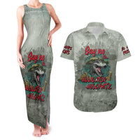 Say No To Alligator Auschwitz Couples Matching Tank Maxi Dress and Hawaiian Shirt - Wonder Print Shop