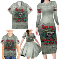 Say No To Alligator Auschwitz Family Matching Long Sleeve Bodycon Dress and Hawaiian Shirt - Wonder Print Shop