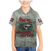 Say No To Alligator Auschwitz Family Matching Mermaid Dress and Hawaiian Shirt - Wonder Print Shop