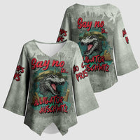 Say No To Alligator Auschwitz Kimono Sleeve Blouse - Wonder Print Shop