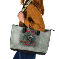 Say No To Alligator Auschwitz Leather Tote Bag - Wonder Print Shop