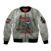 Say No To Alligator Auschwitz Sleeve Zip Bomber Jacket - Wonder Print Shop
