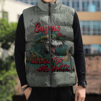 Say No To Alligator Auschwitz Sleeveless Puffer Jacket - Wonder Print Shop