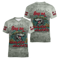 Say No To Alligator Auschwitz Women V-Neck T-Shirt - Wonder Print Shop