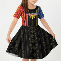Personalised Philippines Filipinos Kid Short Sleeve Dress Igorot Tribal Inspiration Pattern Style