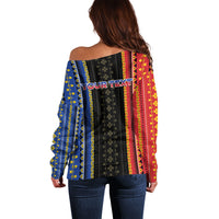 Personalised Philippines Filipinos Off Shoulder Sweater Igorot Tribal Inspiration Pattern Style