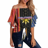 Personalised Philippines Filipinos Off Shoulder Wrap Waist Top Igorot Tribal Inspiration Pattern Style