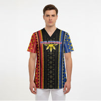 Personalised Philippines Filipinos Scrub Top Igorot Tribal Inspiration Pattern Style