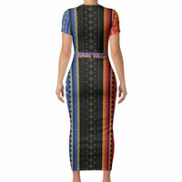 Personalised Philippines Filipinos Short Sleeve Bodycon Dress Igorot Tribal Inspiration Pattern Style