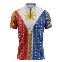 Philippines Sun Zipper Polo Shirt Igorot Tribal Inspiration