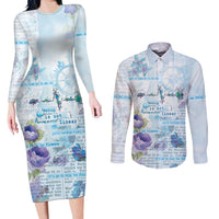 Mental Health Couples Matching Long Sleeve Bodycon Dress and Long Sleeve Button Shirt Healing Is Not Linear - Wonder Print Shop